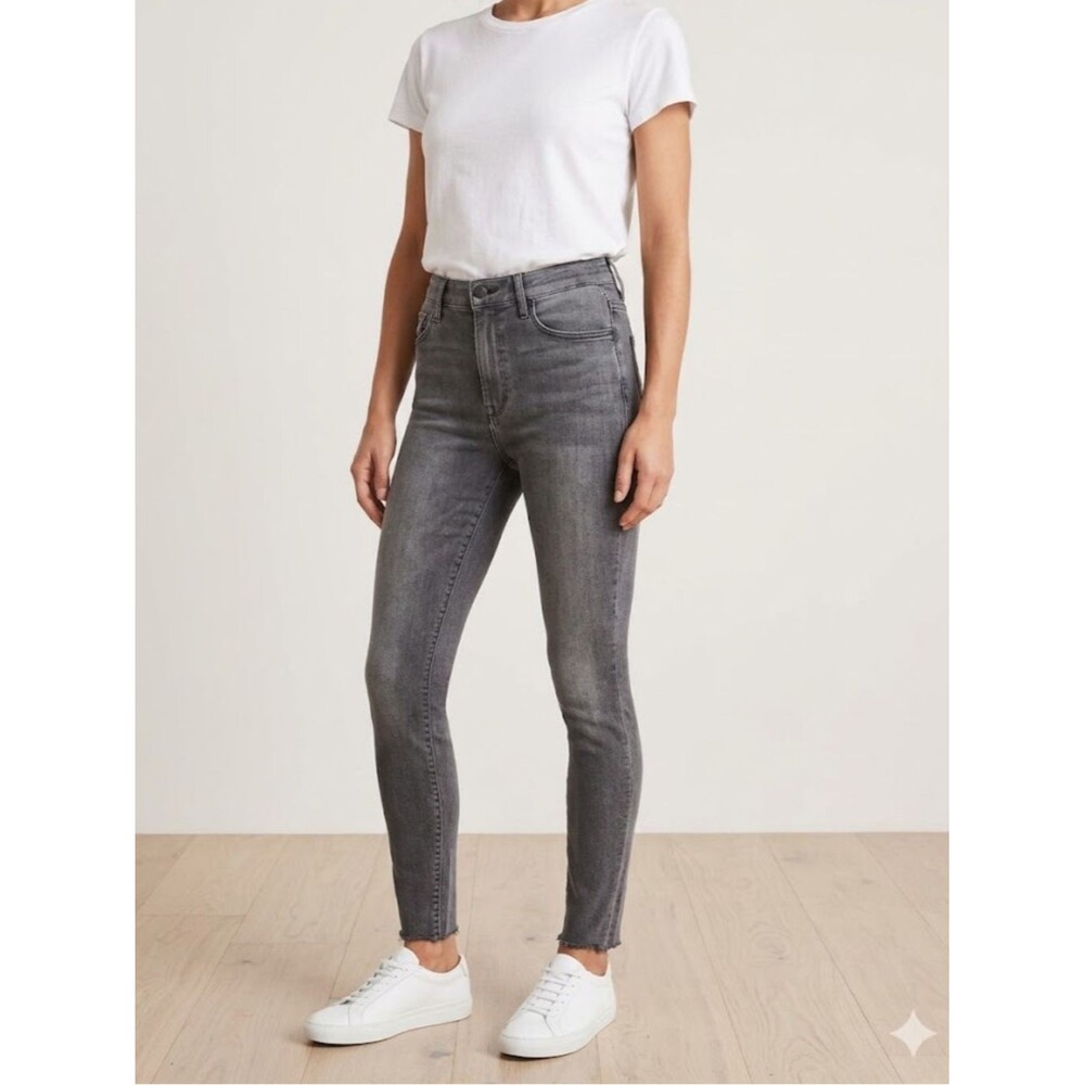 MOTHER The Looker High Waisted Ankle Fray Grey Jeans Size 26